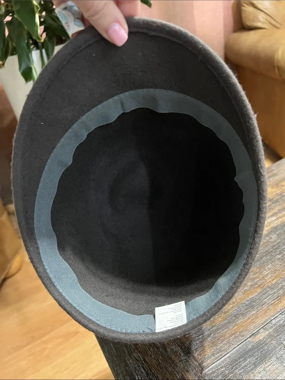 Brown Wool Cloche Hat